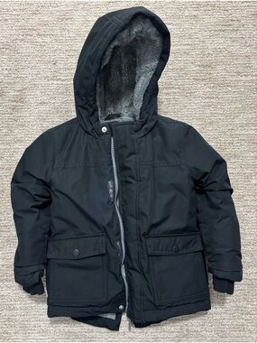 Cat & Jack Black Hooded Puffer Coat Waterproof